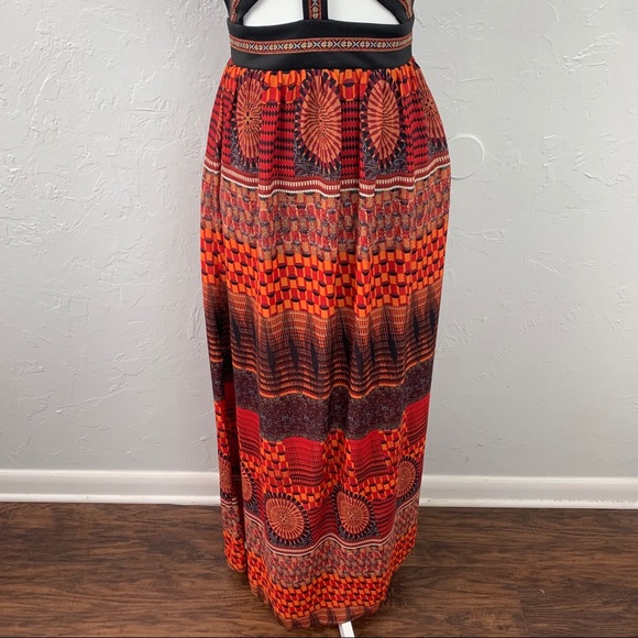 SOLD Sans Souci Tribal cut out Strapless maxi dress - Picture 5 of 9